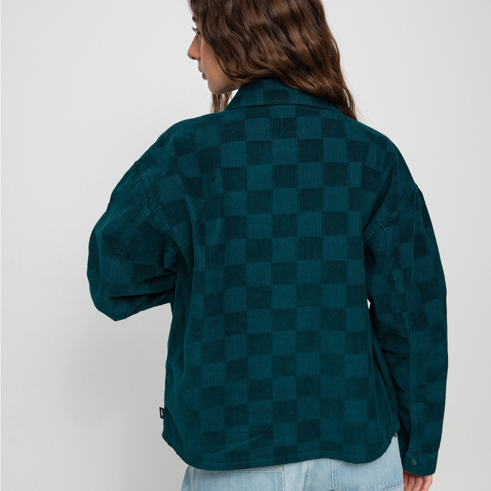 Vans Checkerboard Corduroy Shacket XS | Oversized Button Down Jacket 100% Cotton - Picture 9 of 12